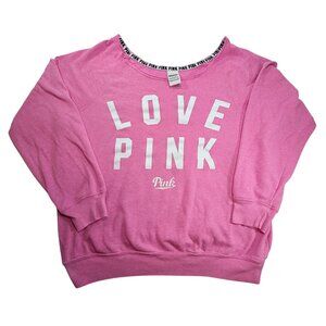 Victoria's Secret Love PINK Slouchy Off Shoulder Sweatshirt- Womens Size M